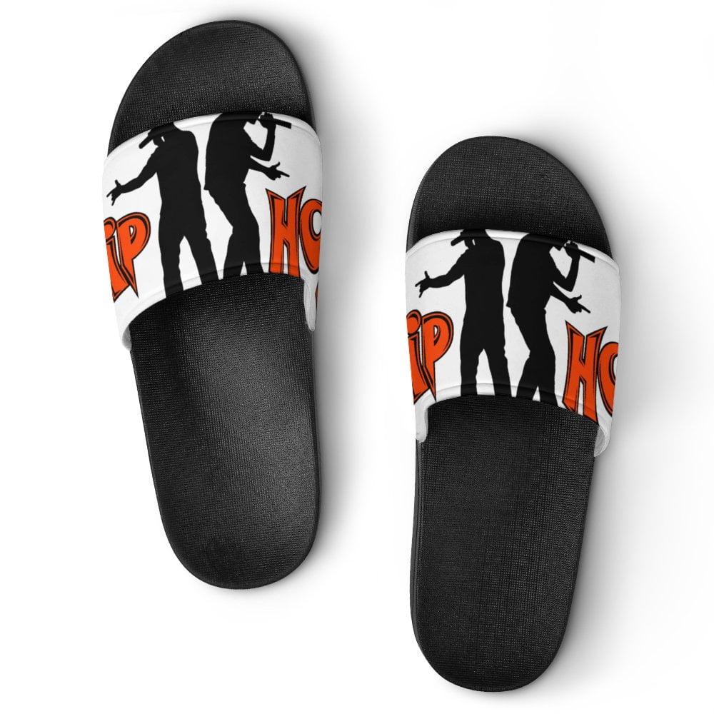 GZHJMY Stylish Slides For Women Men Hip Hop Artists With Microphones