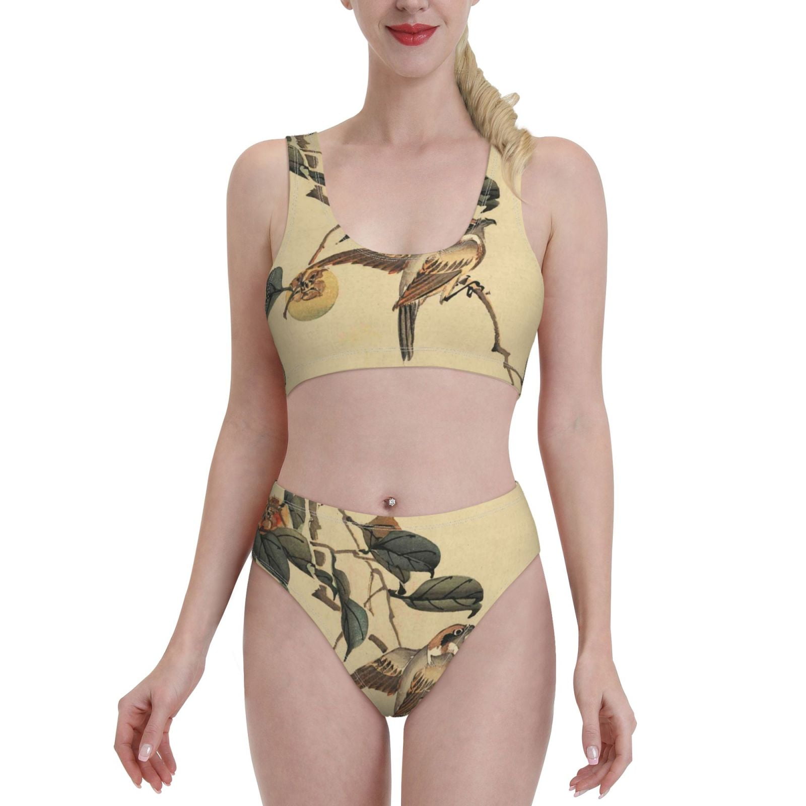 Gaeub Vintage Bird Women S Two Piece Swimsuit High Waisted Bikini Sets