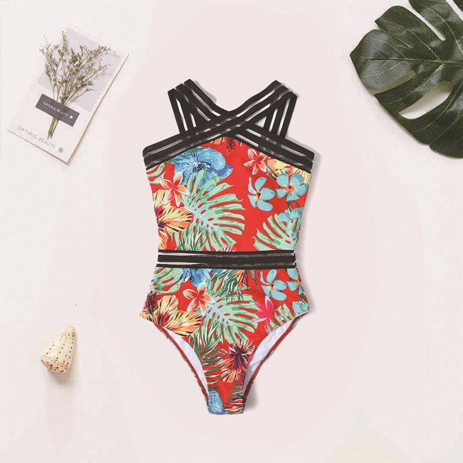 Ganfancp Swimsuit For Women 2024 One Piece Swimsuit Women Halter Bikini