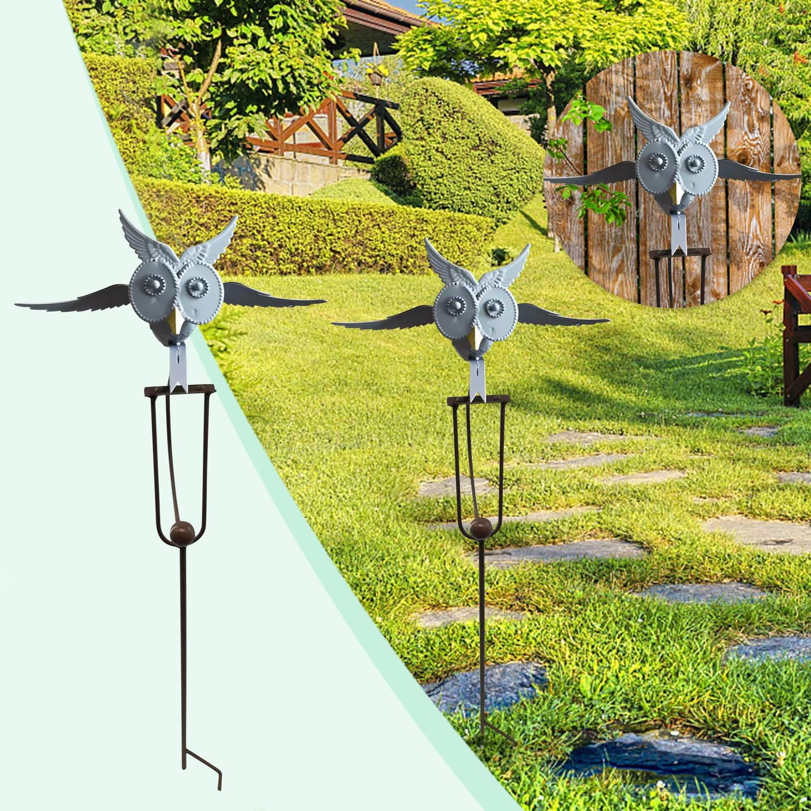 Garden Stake Wind Spinn Life Like Garden Art Bird Patio Pinwheels