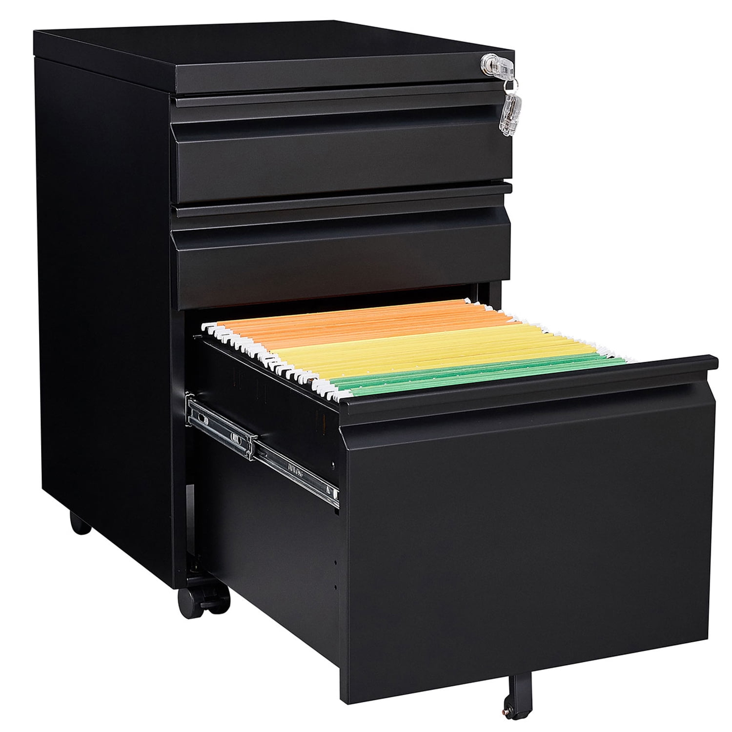 Gewnee Mobile Office File Cabinet With Lock Under Desk Metal Movable