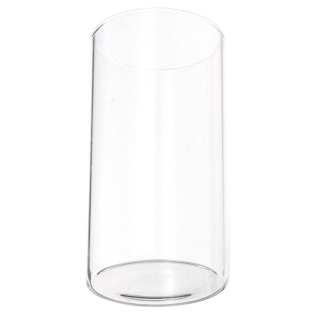 Glass Candleholder Cylinder Tube Candle Shade Flame Candle Tube Cover