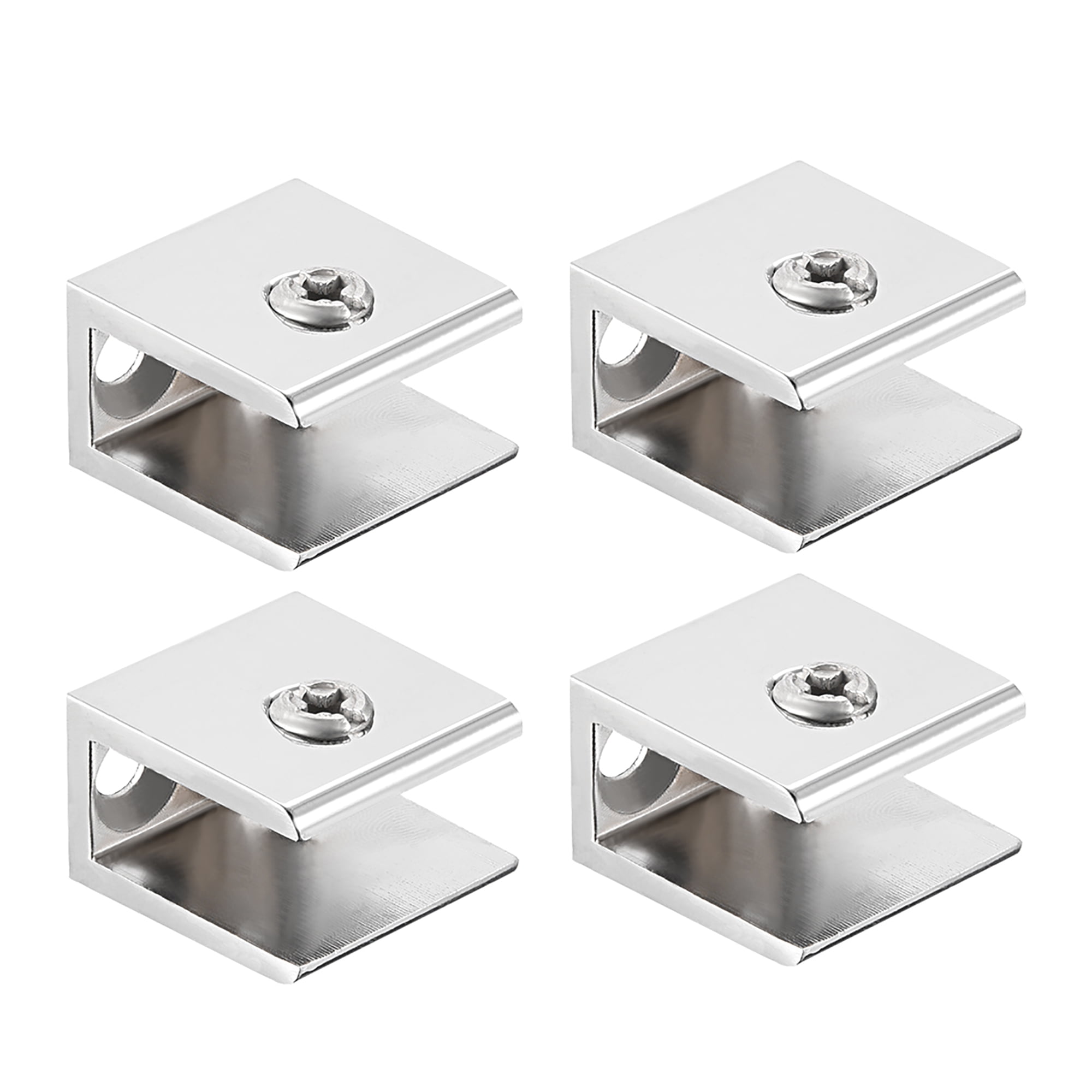 Glass Shelf Brackets Zinc Alloy Glass Clamp Rectangle For 10 12mm 4 Pcs