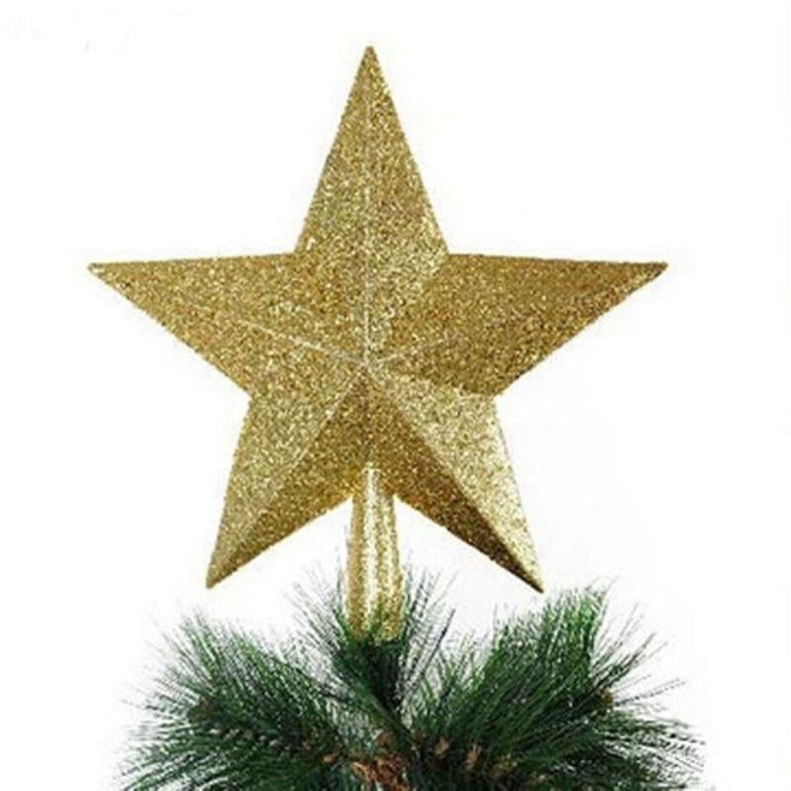 Amosfun Glittering Star Christmas Tree Topper Red Silver Golden 20cm