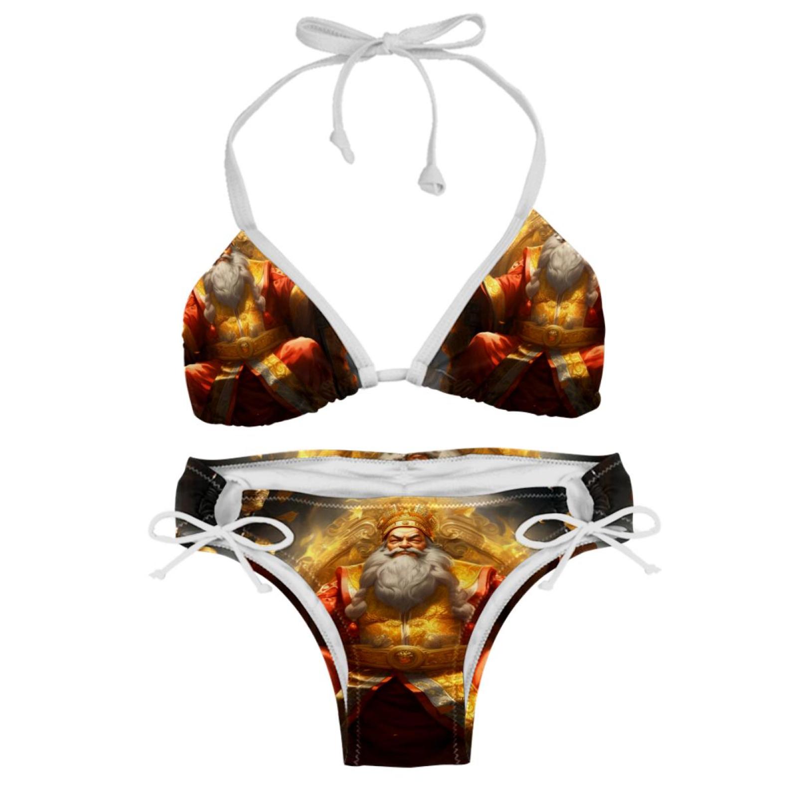 God Of Wealth Detachable Sponge Adjustable Strap Bikini Set Two Pack
