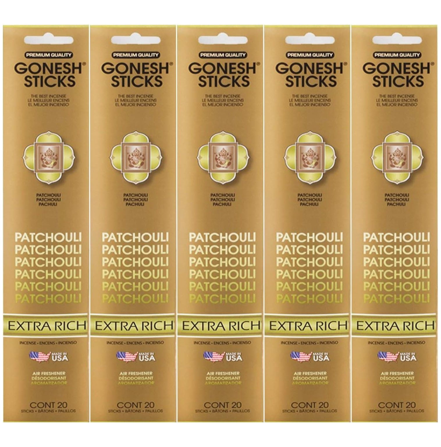 Gonesh Incense Sticks Extra Rich Collection Patchouli Packs