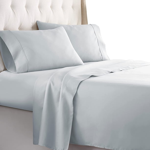 HC COLLECTION-Hotel Luxury Bed Sheets Set 1800 Series Platinum Collection, 4pc Deep Pocket,Wrinkle & Fade Resistant, Hypoallergenic (King,Artic Ice Blue) - vacation rental supplies