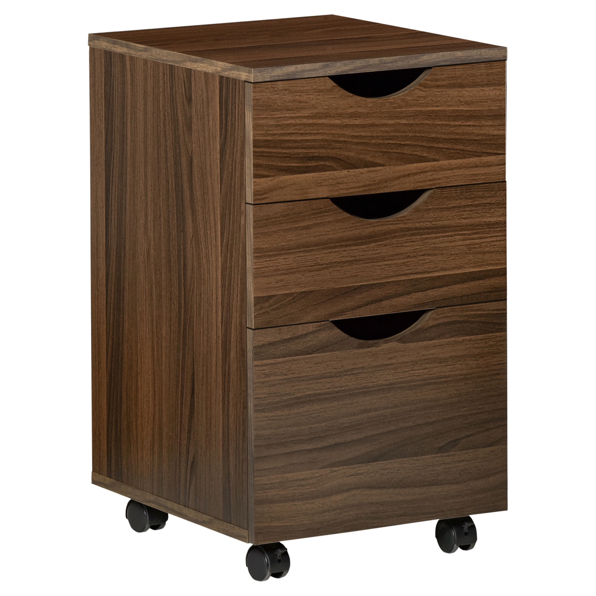 Homcom Drawer Mobile File Cabinet With Wheels Wood Filing Cabinet