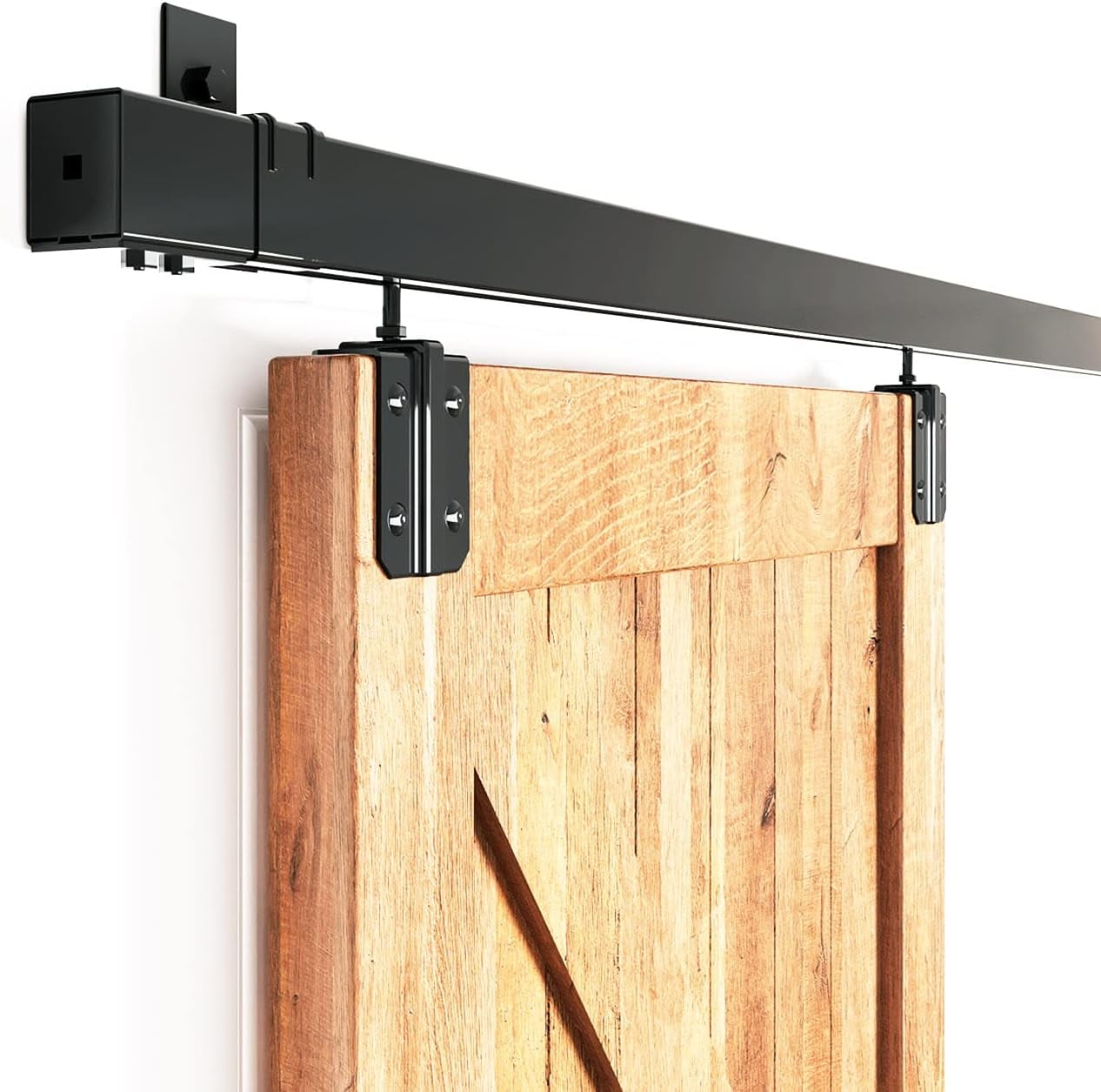 Homtro Ft Box Rail Hardware Heavy Duty Steel Sliding Barn Door Track