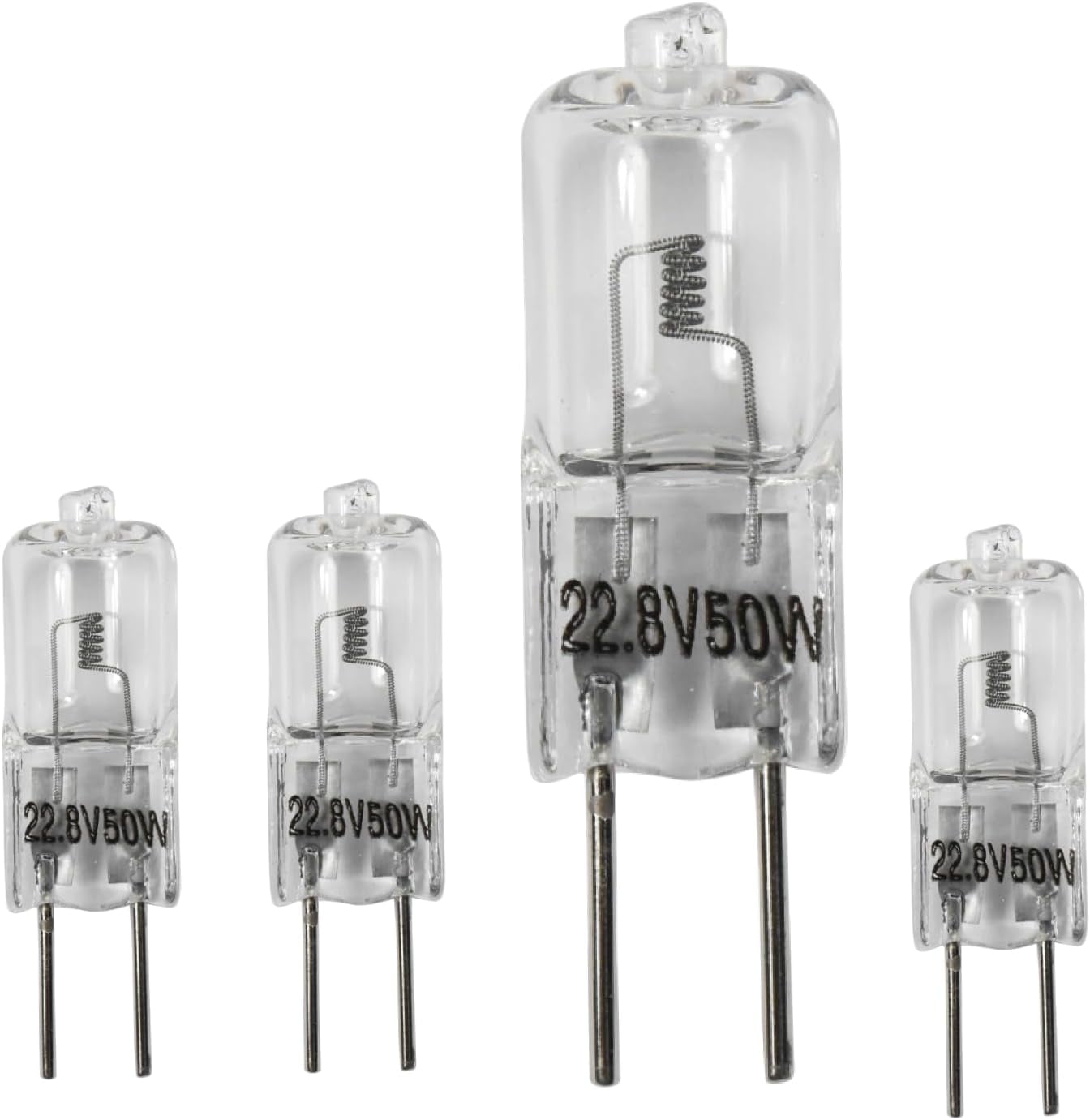 HQRP 4 Pack 22 8V 50W Halogen Bulb G6 35 Bipin Base Lamp Compatible