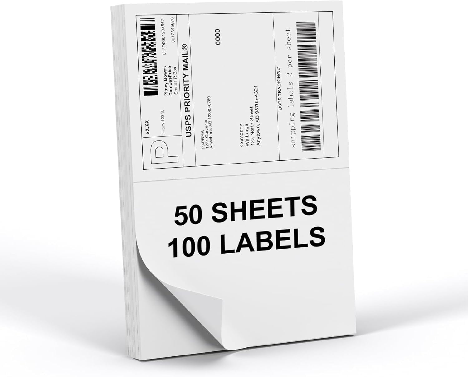 Half Sheet Self Adhesive Shipping Labels For Laser Inkjet Printers