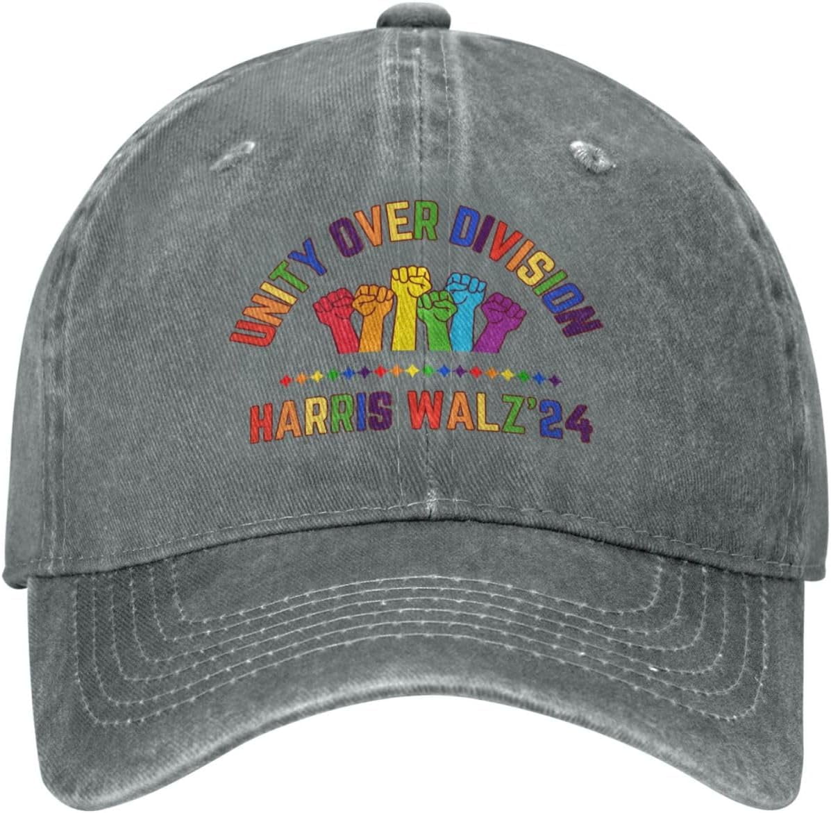 Harris Waltz Unity Over Division Hat Lgbtq Rainbow Gay Pride