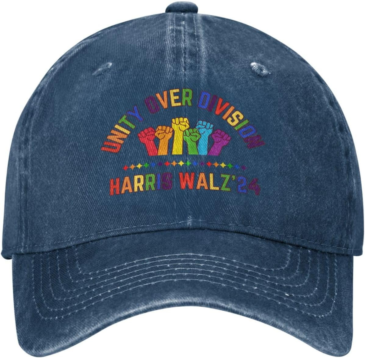 Harris Waltz 2024 Unity Over Division Hat LGBTQ 2024 Rainbow Gay Pride