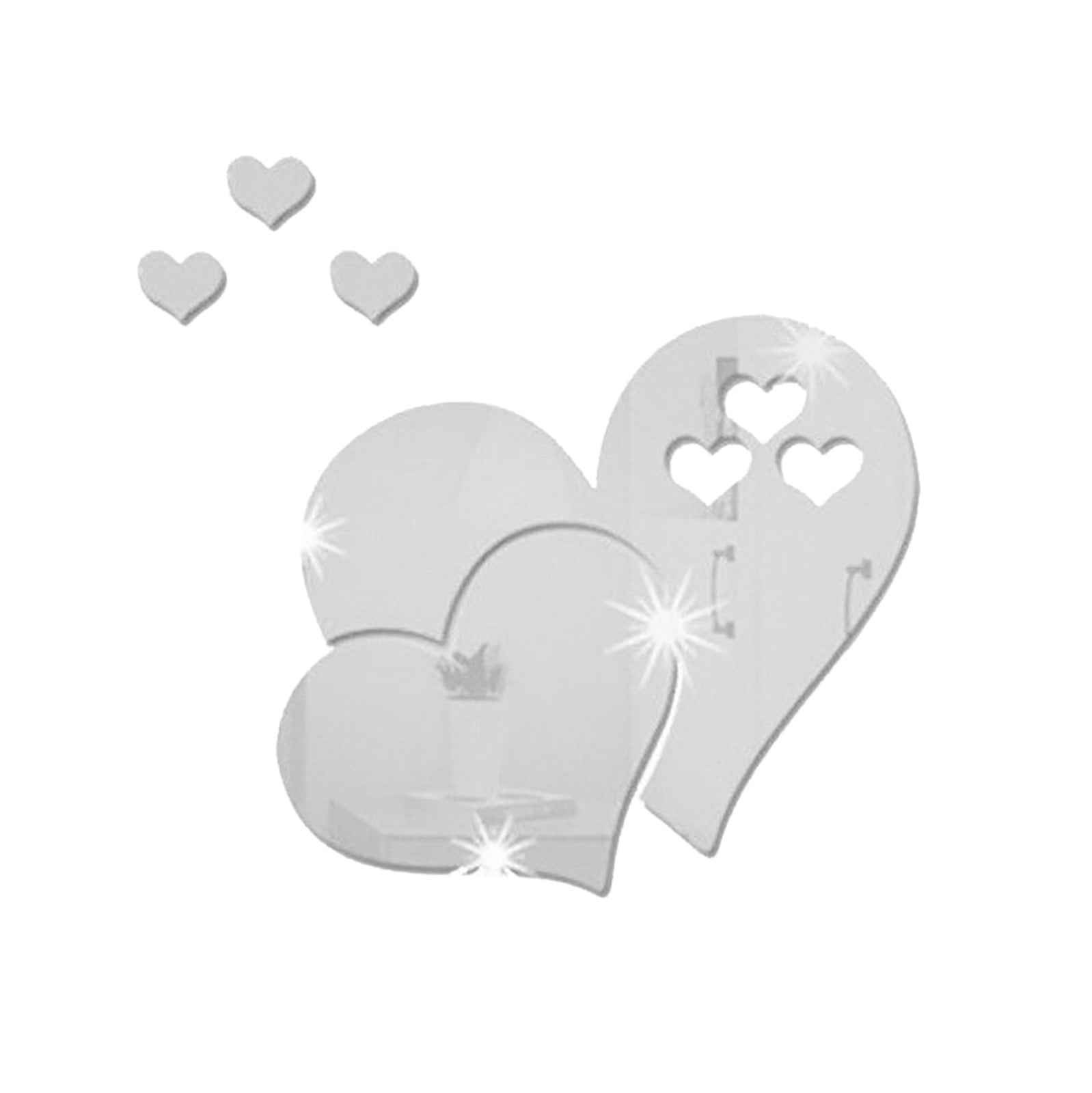 Heart Shape Mirror Wall Sticker D Art Wall Decal Removable Mirror Wall