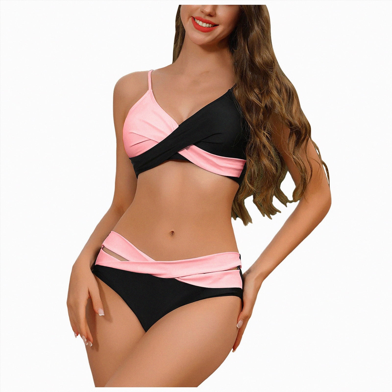 Hessimy Women S Cheeky Bikini Set Piece Sexy String High Cut