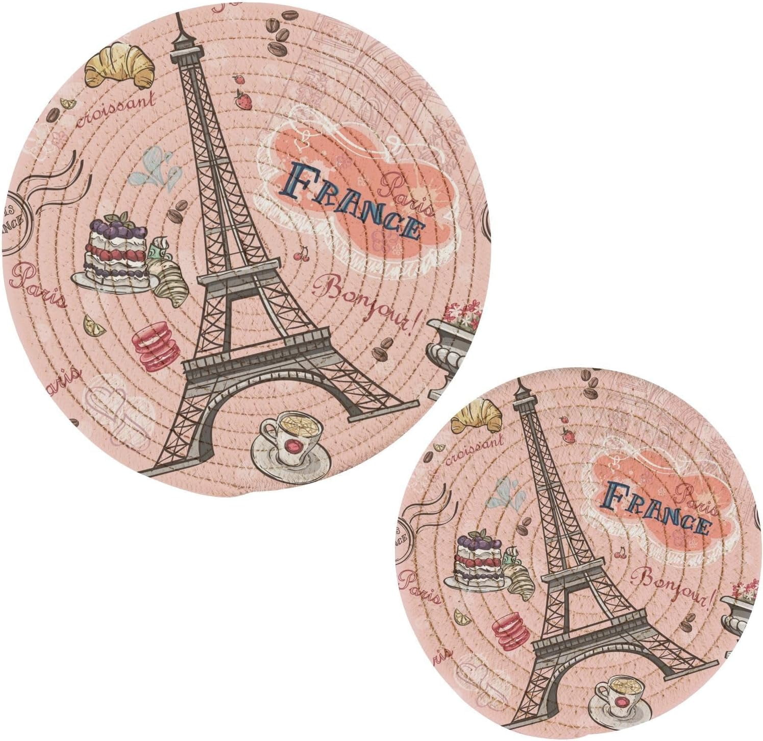 Hidove Paris Eiffel Tower Placemats Set Of Woven Washers Cotton