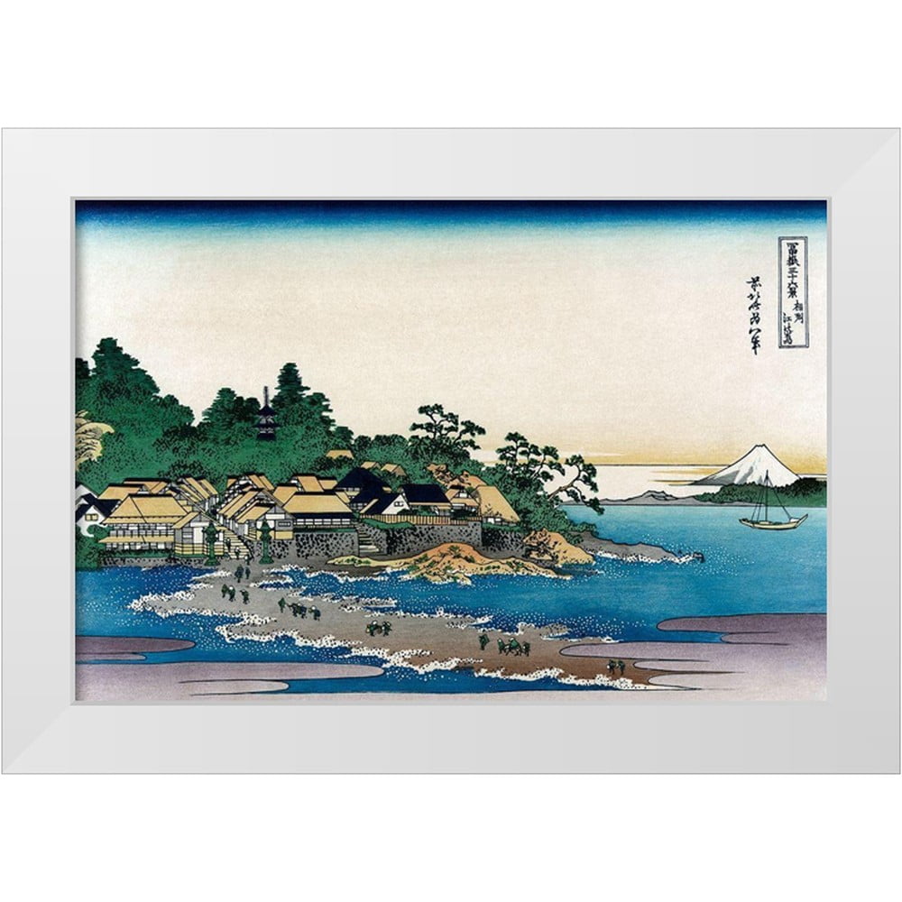 Hokusai X White Modern Wood Framed Museum Art Print Titled