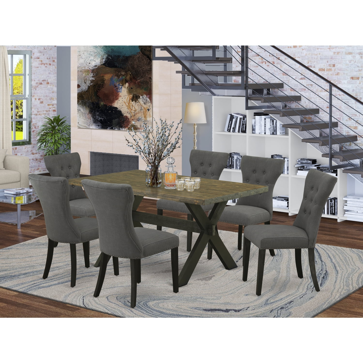 Homestock Mountain Majesty Piece Rectangular Dining Table Set