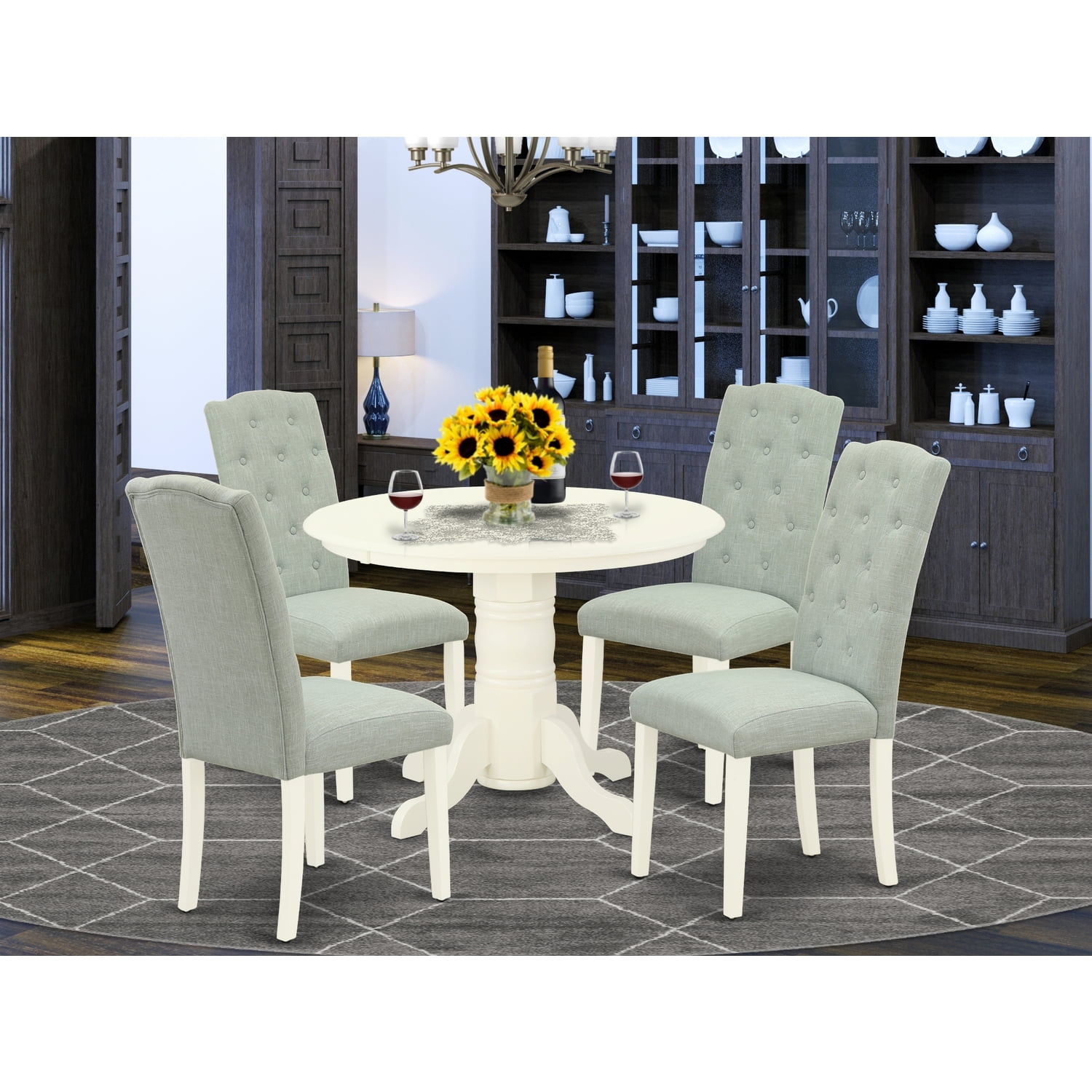 Homestock Rococo Radiance Pc Dining Set Includes A Round Dining Room