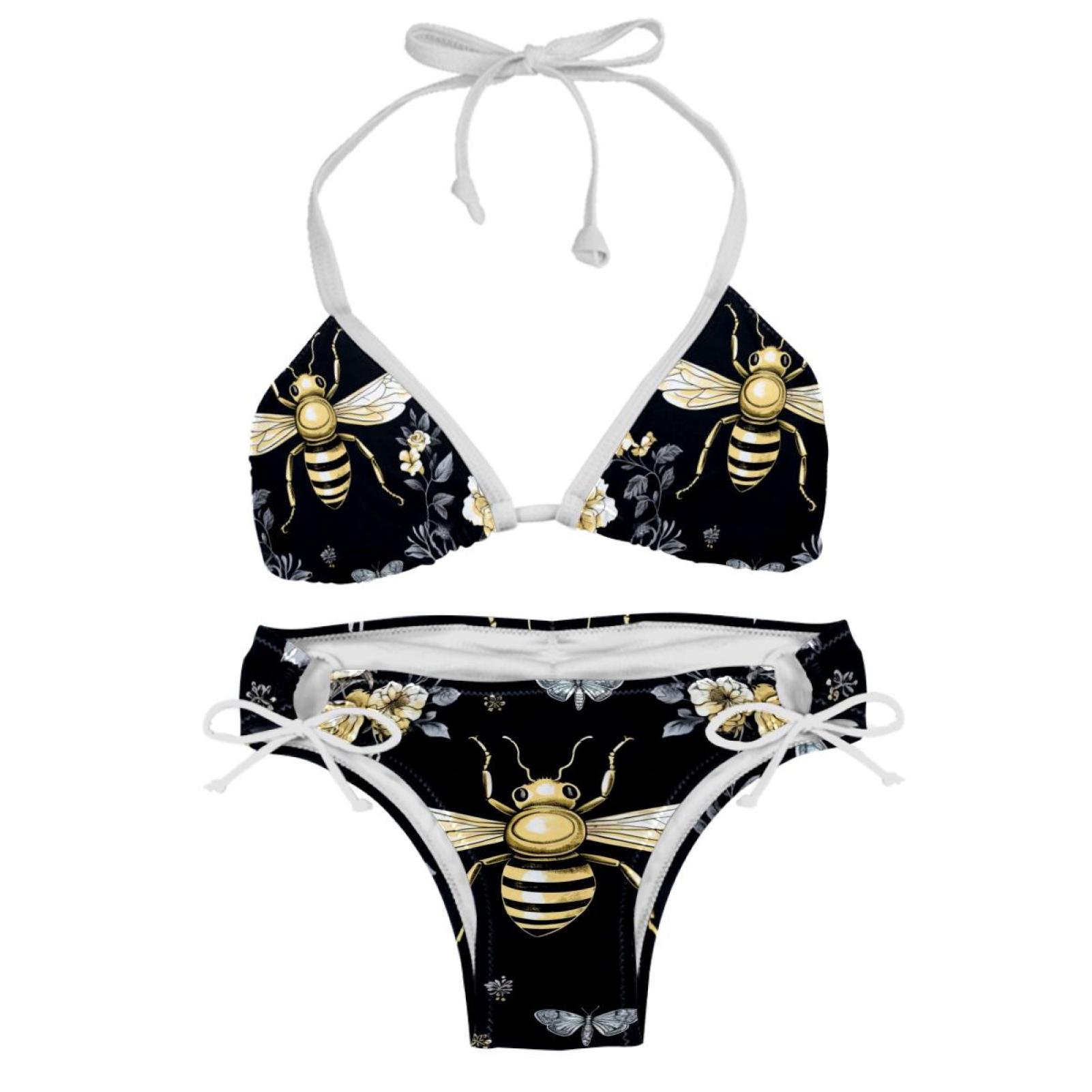 Honeybee Chic One Piece Swimsuits Bikini Set Detachable Sponge