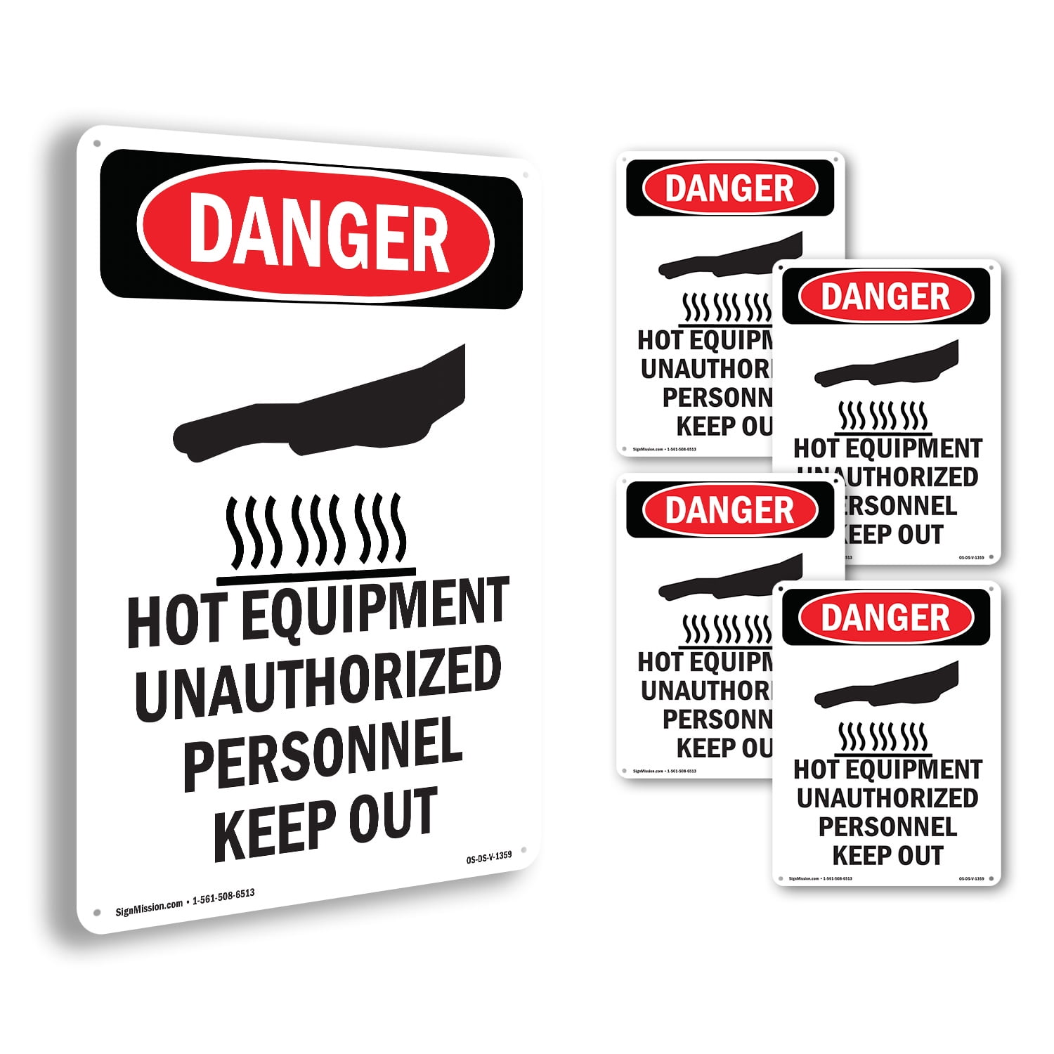 Hot Equipment Unauthorized OSHA Danger Rigid Plastic Sign 24 Inch X 18 Inch 5 Pack Walmart