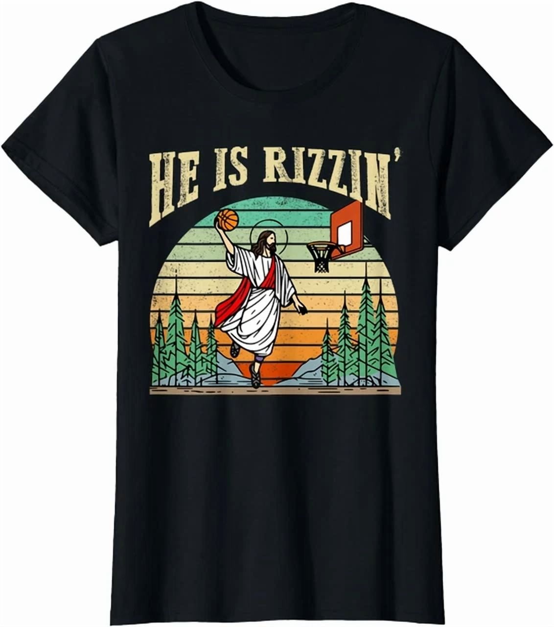 Hot Trending Kiraa Tee With Design He Is Rizzin Jesus Is Rizzin