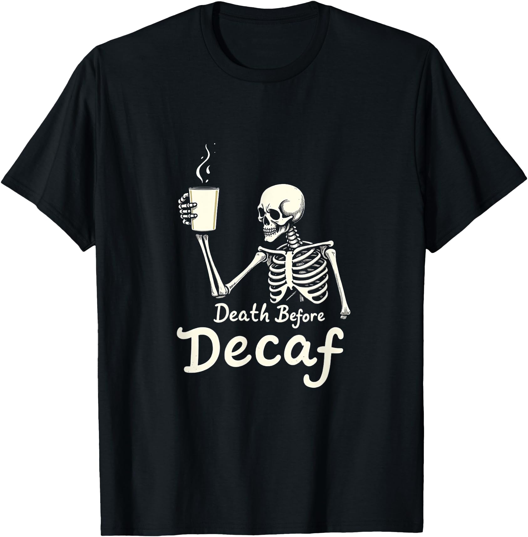 Hot Trending Tee With Before Decaf Funny Skeleton Coffee Lover Halowen