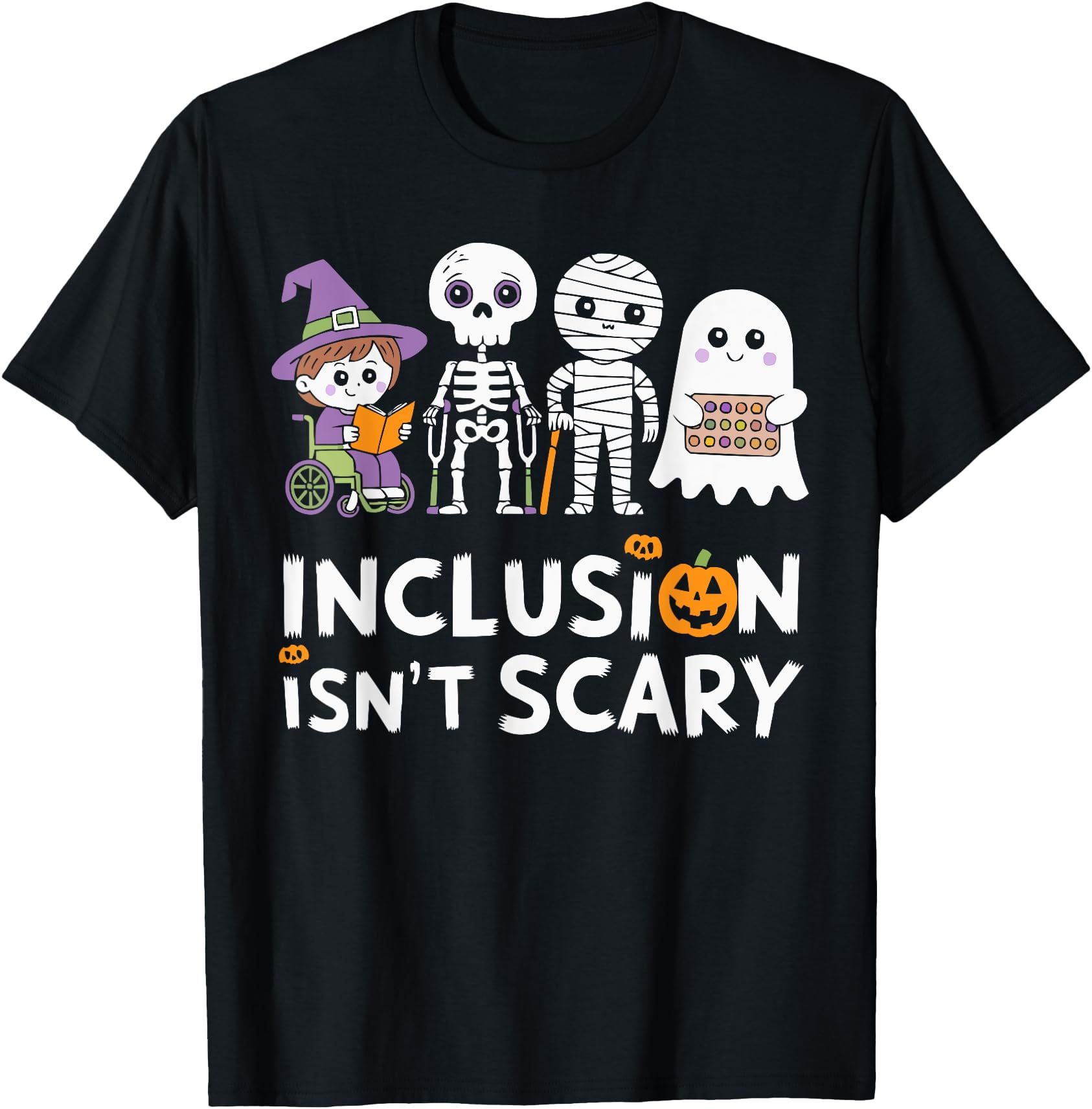 Hot Trending Tee With Inclusion Halowen Autism Spooky Inclusivity