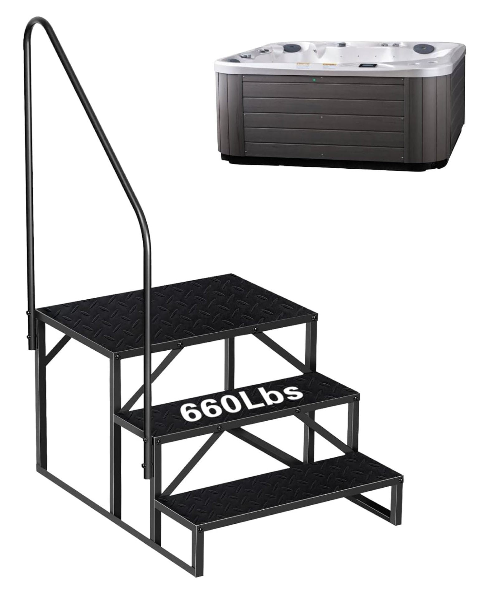 Hot Tub Steps With Handrail 3 Step Ladder Pool Ladder Above Ground