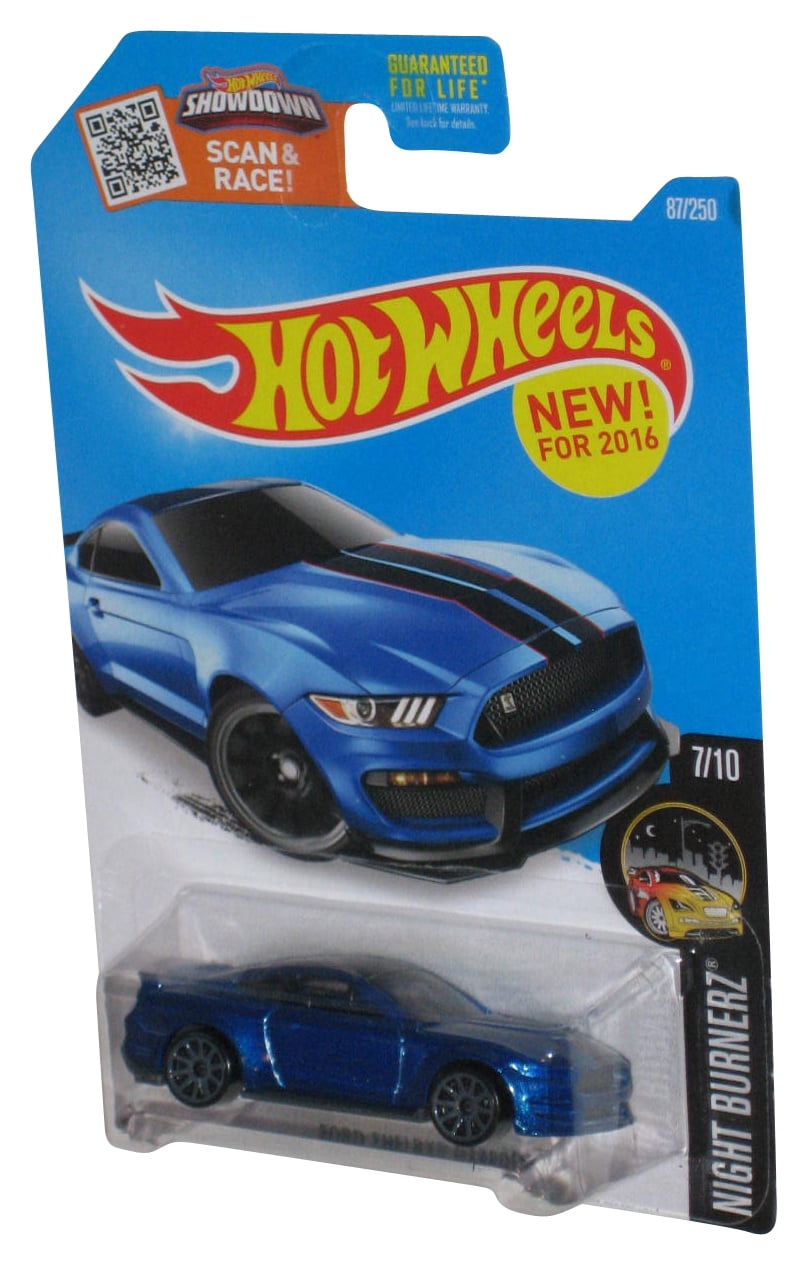 Hot Wheels Night Burnerz 7 10 2016 Blue Ford Shelby GT350R Toy Car 87 250 Walmart
