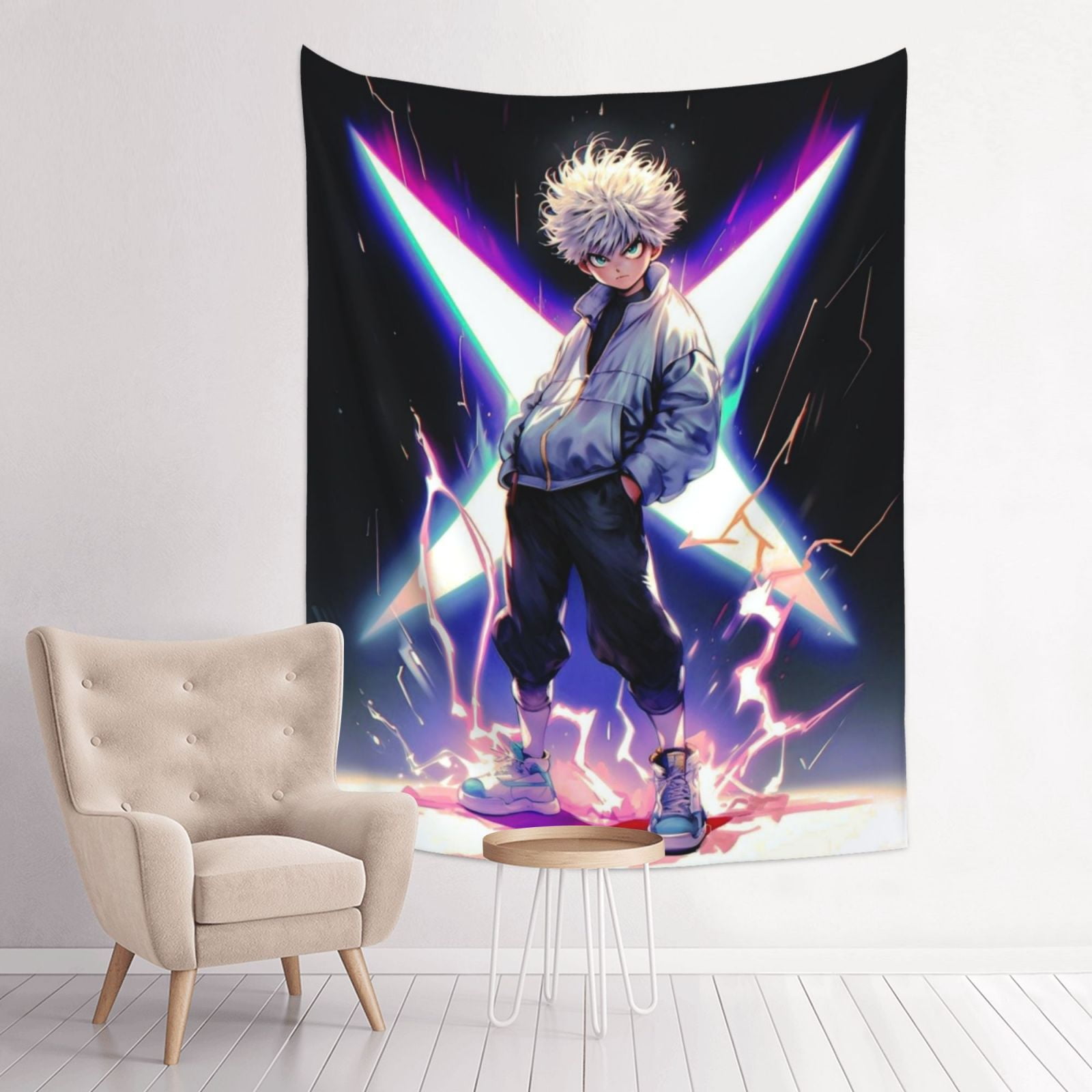 Hunter X Hunter Killua Lightning Tapestry Anime Poster Large Background