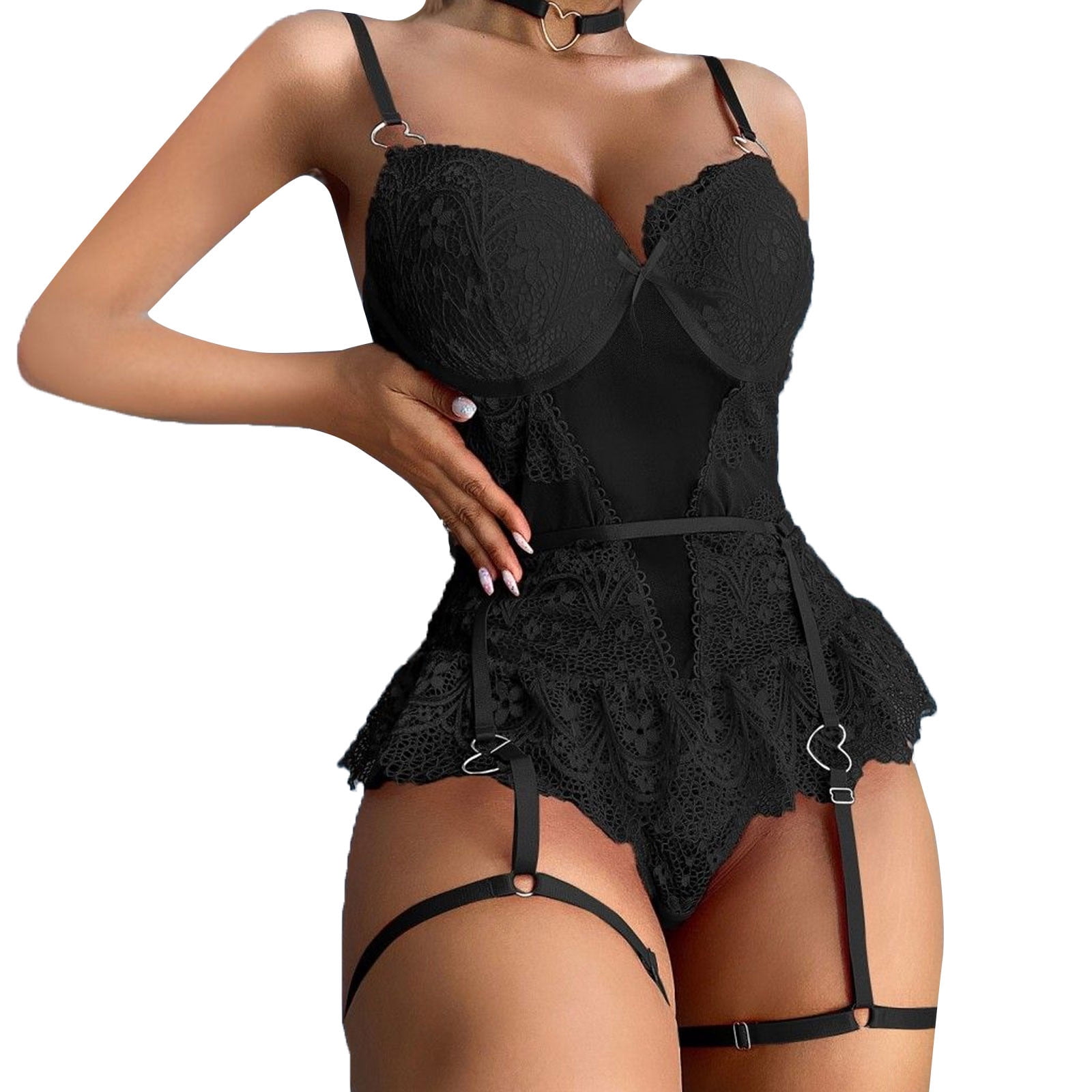 Ierhent Lingerie Plus Size Tummy Control Lingerie For Women Lace