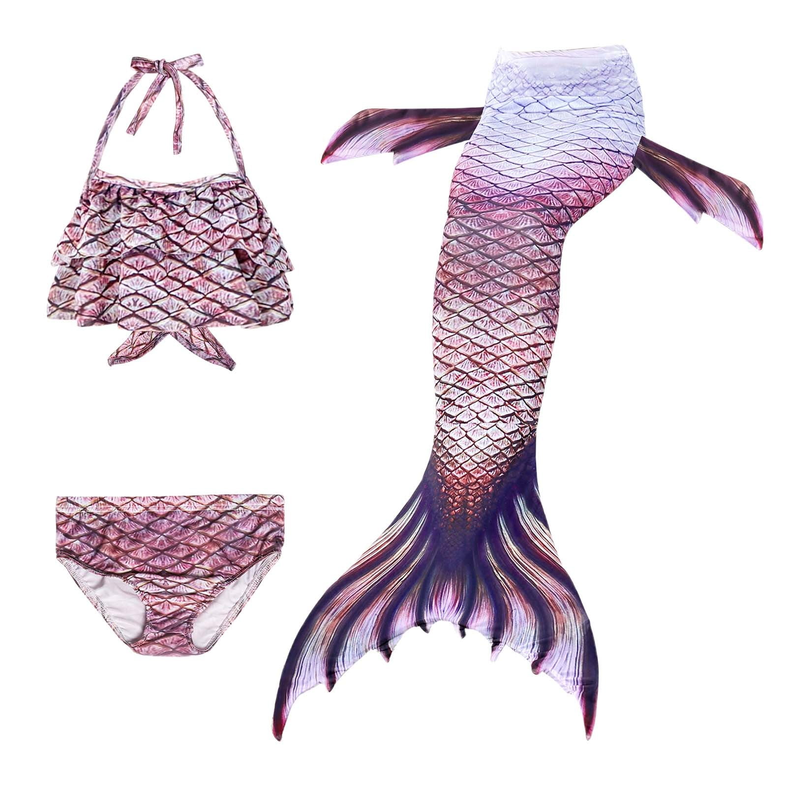 Swimsuit Girl Colorful Flounce Bikini Tankini Set Tiered Ruffle Fish