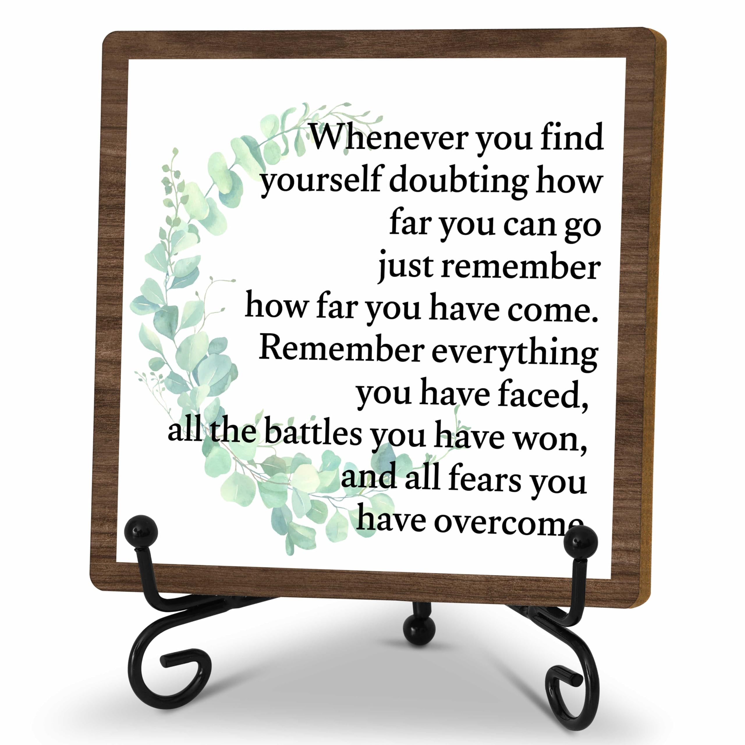 Inspirational Desk Decor Sign YPF5 Motivational Wooden Sign With Stand