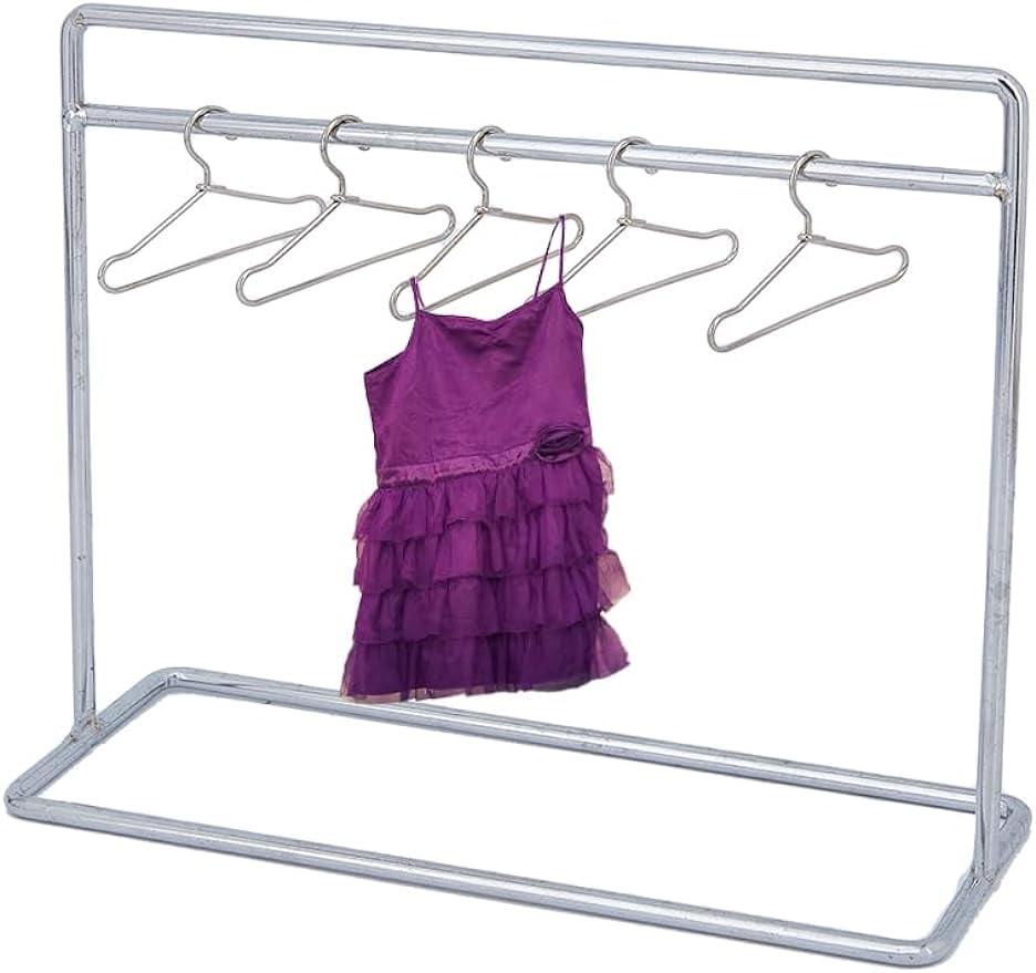 Iron Doll Clothes Rack Hangers Set 150x56x115mm Mini Metal Clothing