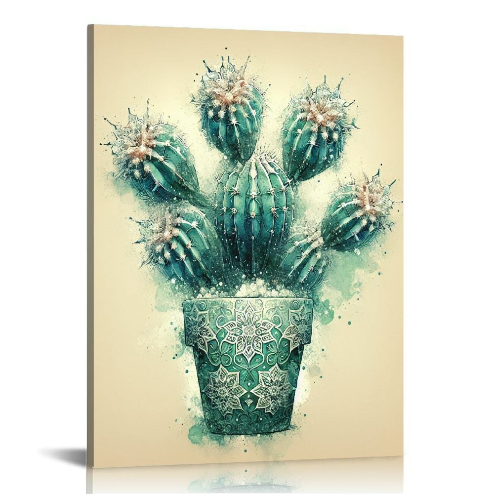 Jeuxus Succulent Plants Bathroom Decor Wall Art Green Cactus Pictures