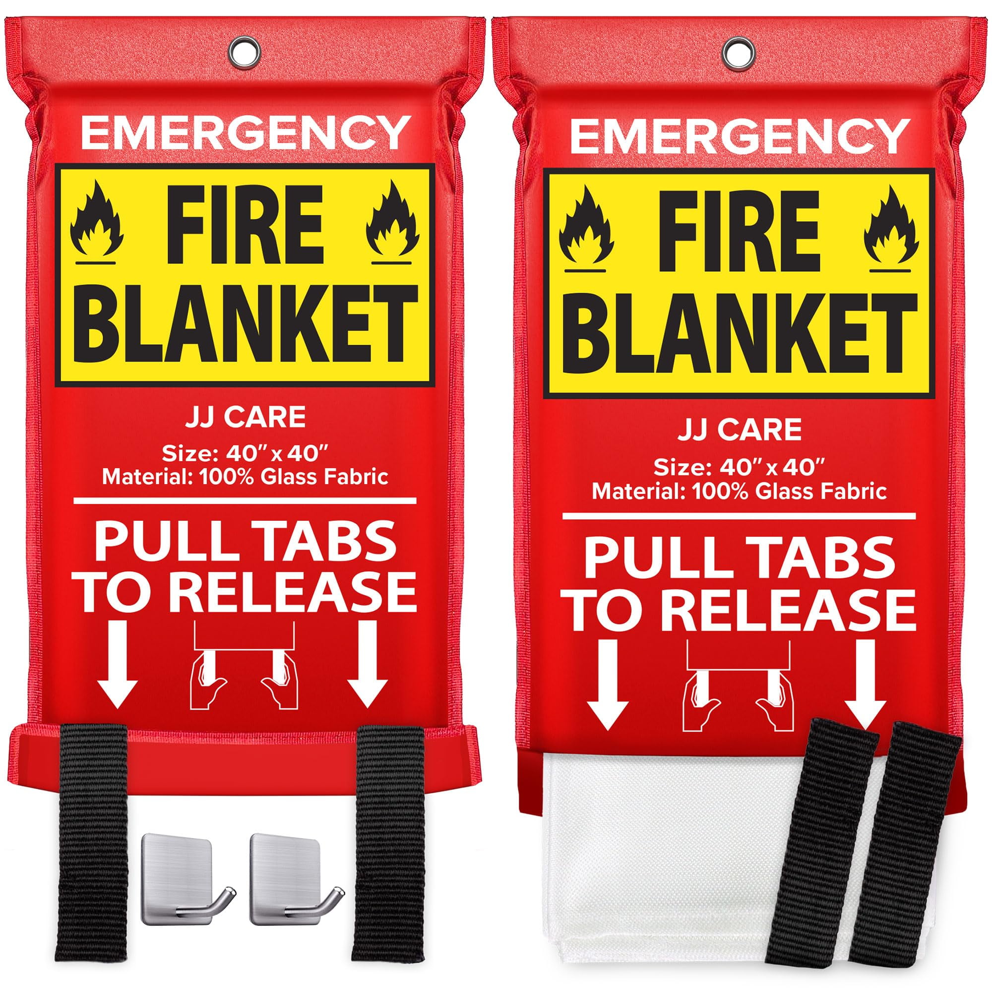 Jj Care Fire Blanket Packs With Hooks Prepared Emergency Fire