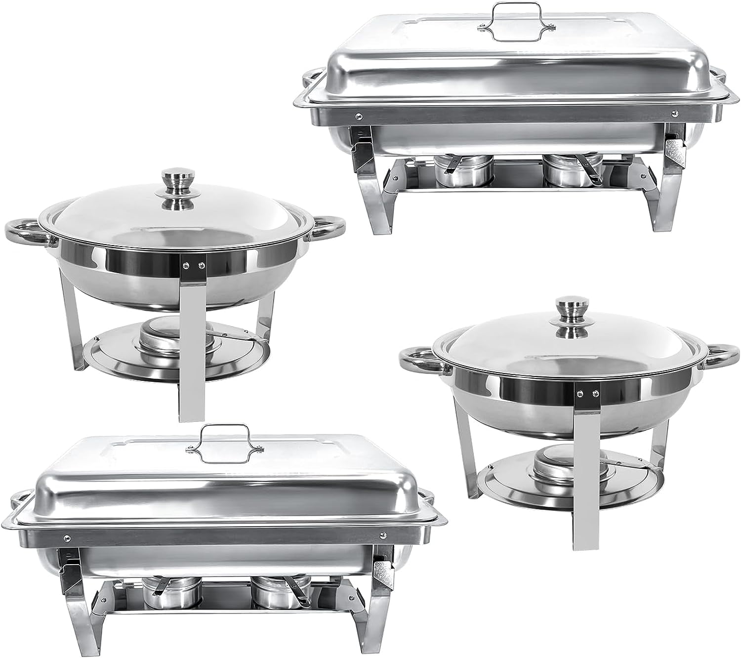 Jacgood Stainless Steel Chafing Dish Buffet Set 2 Rectangular Chafing