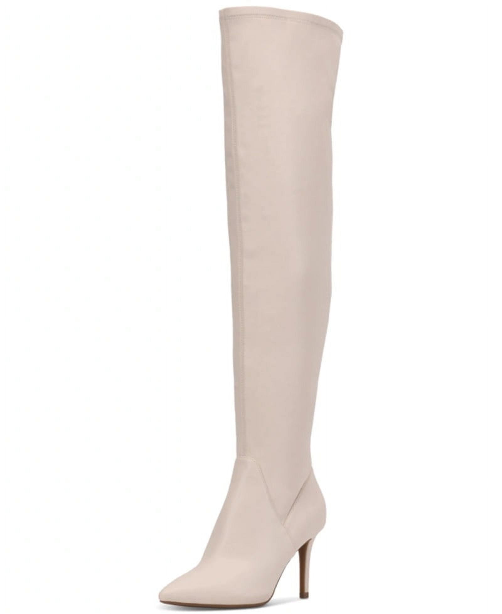 Jessica Simpson Over The Knee Boot Abrine Chalk Nude Side Pointed Toe