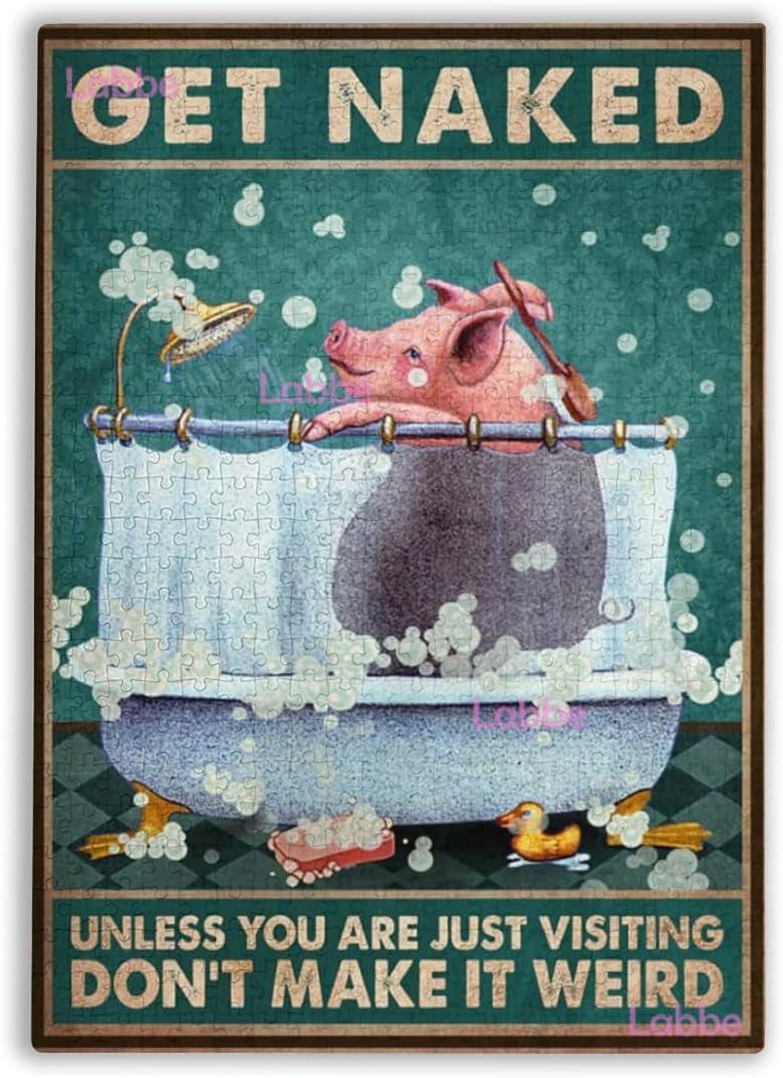 Jigsaw Puzzle Board Pig Get Naked Unless You Are Just Visiting Don T