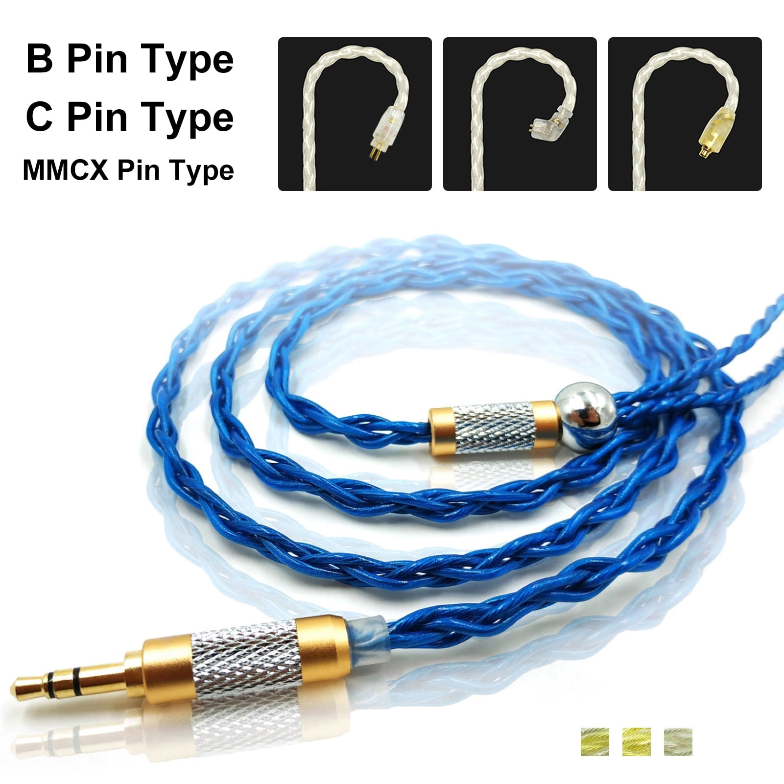 Joernso Jcally Wear Resistant Golden Plated Braided Headphone Cable