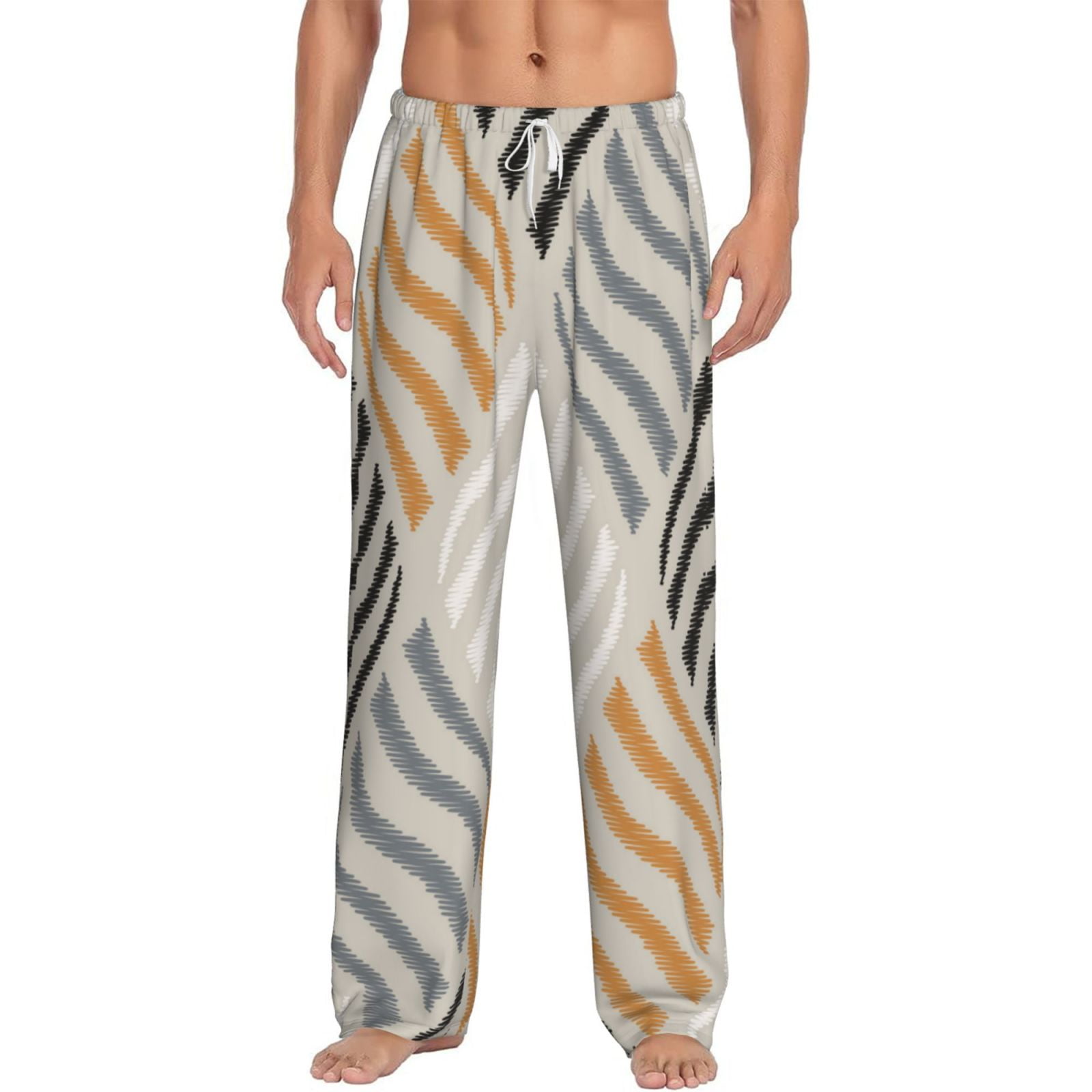 Junzan Men S Pajama Pants Geometric Sleepwear Pants Pj Bottoms