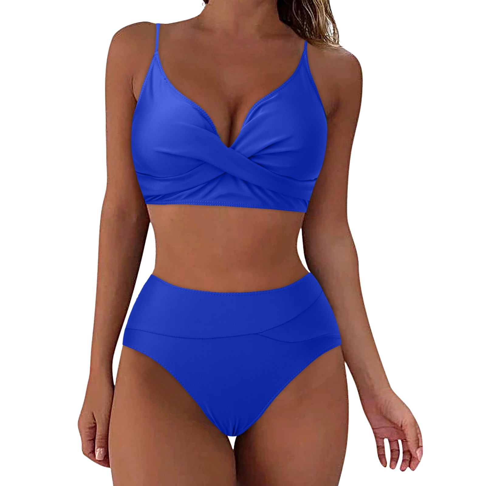 Kdfjpth Womens Swimsuits Tummy Control High Waisted Bikini Sexy Push Up