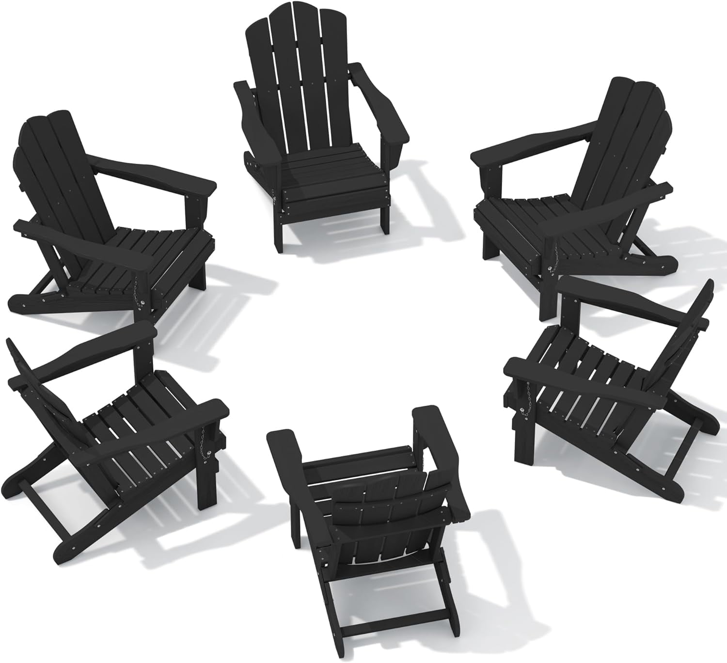 Kingyes Folding Adirondack Chair Set Of Hdpe All Weather Folding