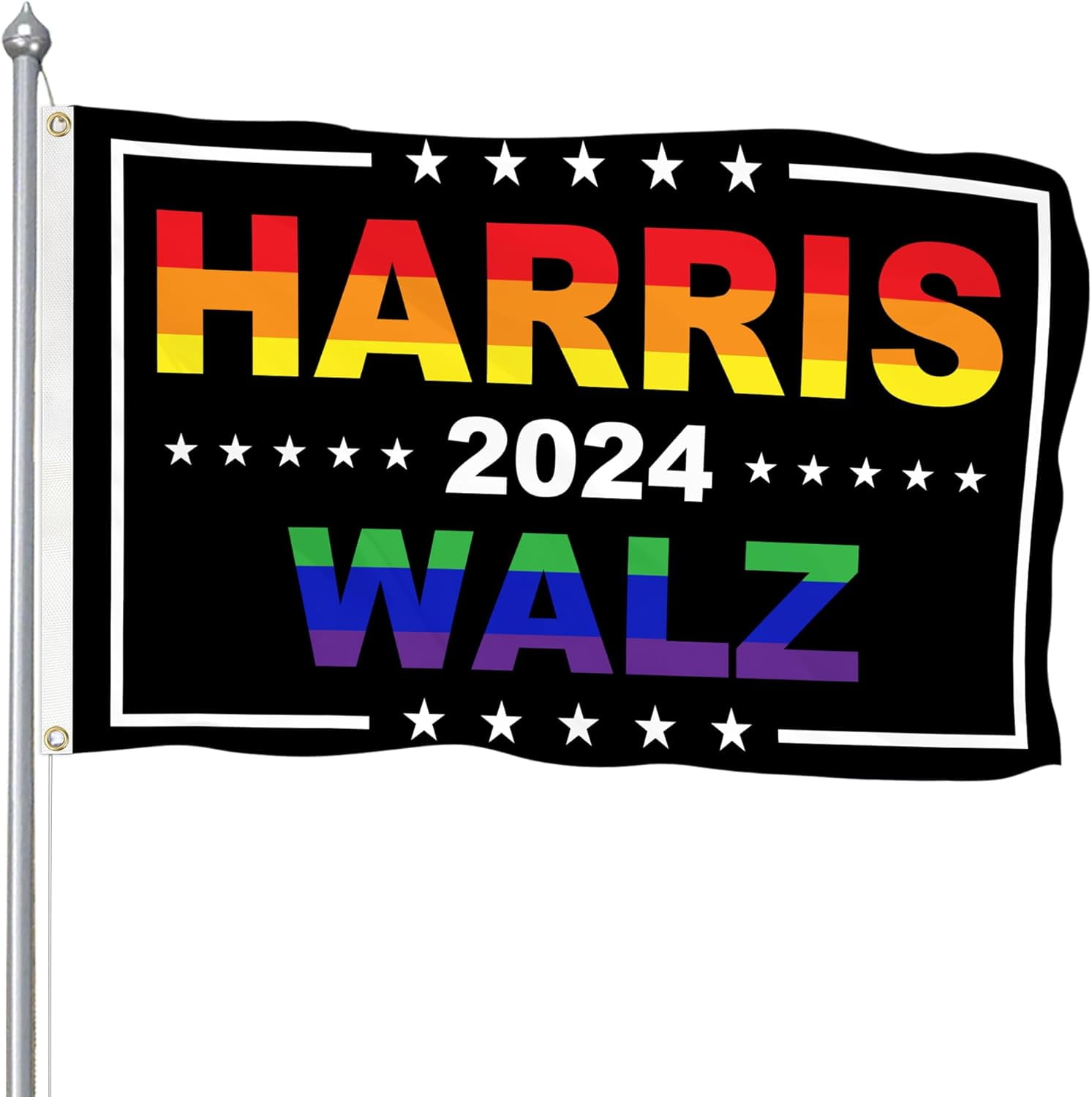 Kamala Harris Waltz 2024 Flags Lgbt Gay Pride RainBow Flag Kamala