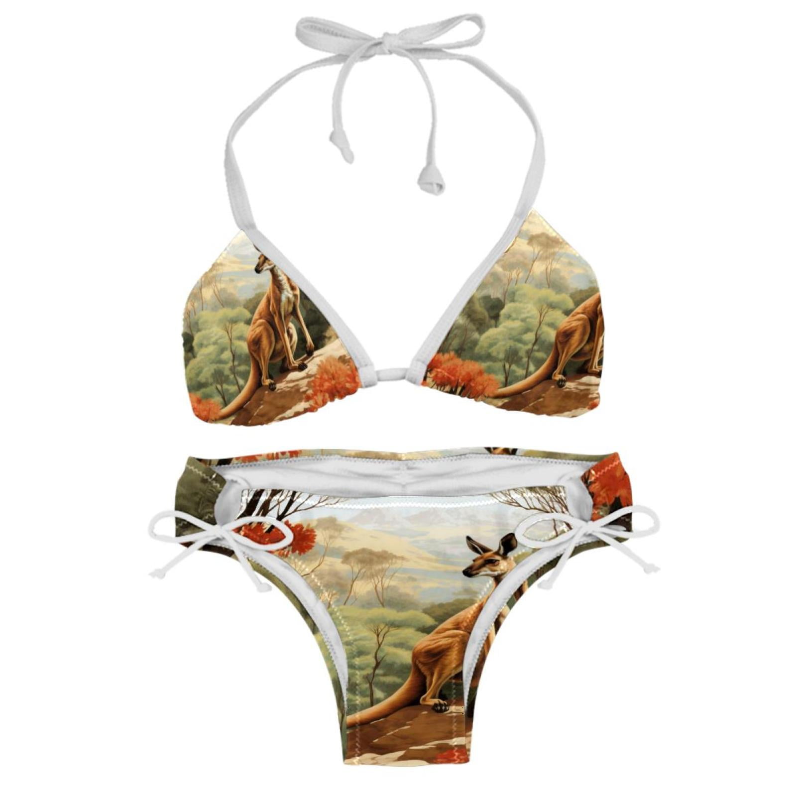 Kangaroo Swimwear Bikini Set With Detachable Sponge Adjustable Strap