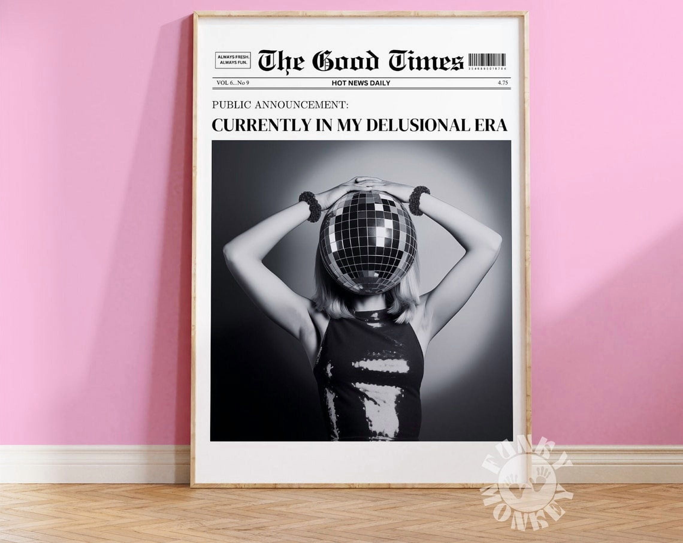 Kna Prints 1 Pc Poster Newspaper Headline Print Delusional Era Trendy Delulu Wall Art Hot