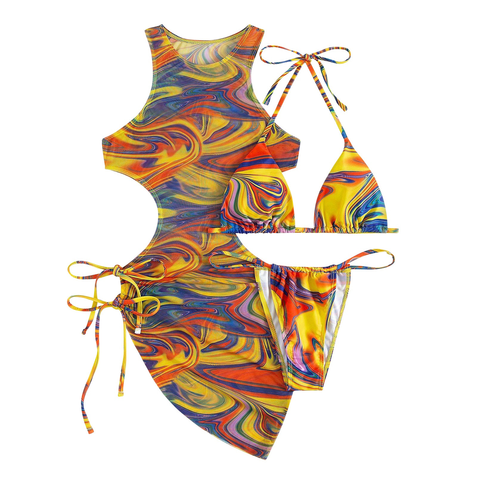 Knosfe Women S Bikini Sets 2024 Tie Side Two Piece Swimsuit Beach