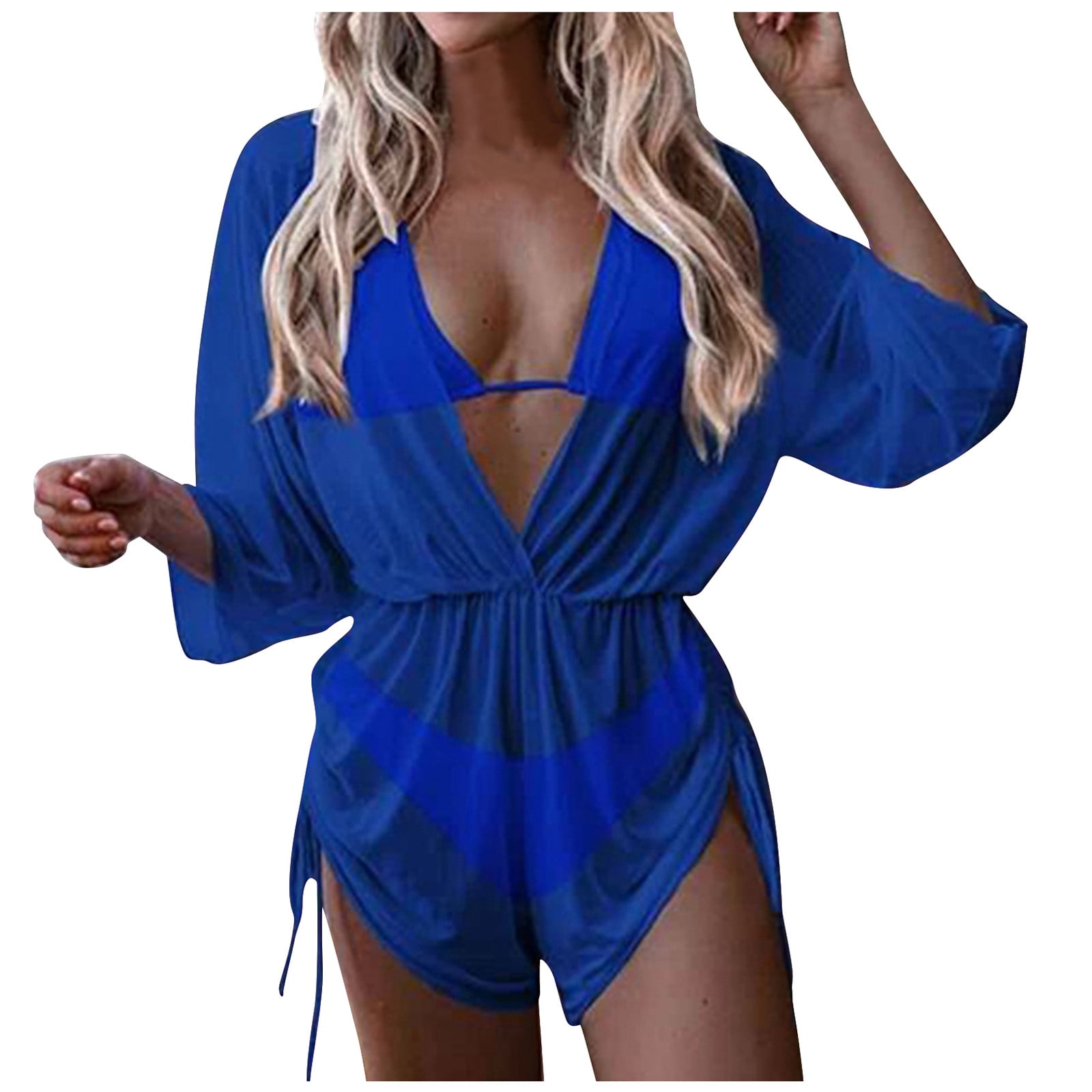 Knosfe Womens Bikini Three Piece With Cover Ups Halter String Summer