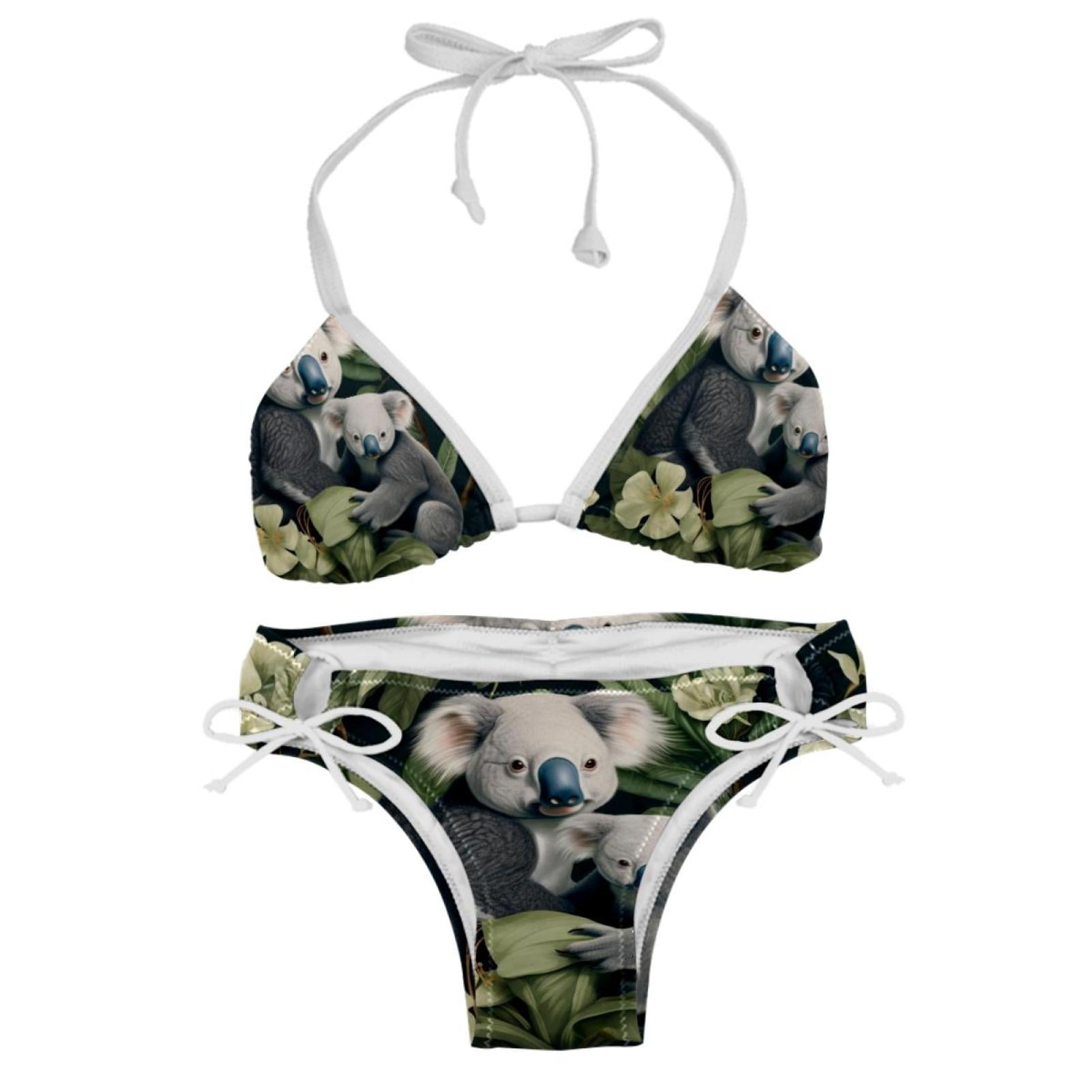 Koala Detachable Sponge Adjustable Strap Bikini Set Two Pack Beach